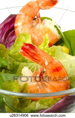 Shrimps and salad View Large Photo Image Stock Photograph - Shrimps and salad. Fotosearch