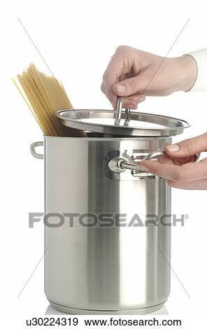 Stock Photo - Spaghetti in a pot. Fotosearch