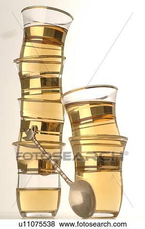 Stacked tea glasses View Large Photo Image Stock Photo - Stacked tea glasses. Fotosearch
