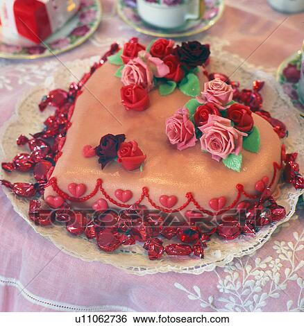 Stock Photograph - Tart with roses for festive days. Fotosearch