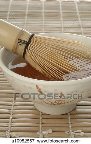 Tea bowl with matcha whisk View Large Photo Image Stock Photo - Tea bowl with matcha whisk. Fotosearch
