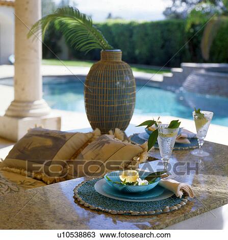 Terrace place with view to the pool View Large Photo Image Stock Image - Terrace place with view to the pool. Fotosearch