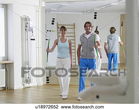 Stock Image - training with flexibar. Fotosearch