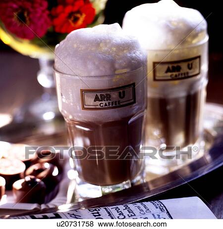 Stock Photo - Two Latte Macchiato. Fotosearch
