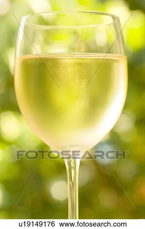 Stock Photograph - Weißwein im Weinglaß. Fotosearch