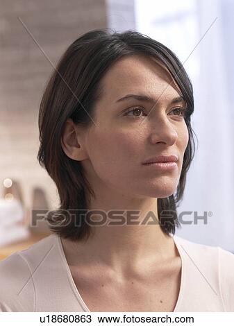 Stock Image - Woman: facial close up. Fotosearch