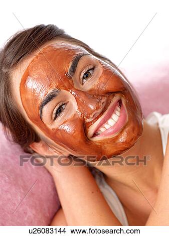 Woman with chocolate mask View Large Photo Image Picture - Woman with chocolate mask. Fotosearch