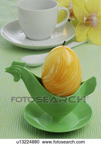 Stock Image - Yellow easter egg. Fotosearch