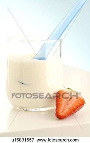 Yoghurt and strawberries View Large Photo Image Stock Photo - Yoghurt and strawberries. Fotosearch