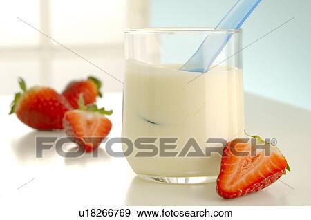 Yoghurt and strawberries View Large Photo Image Stock Photo - Yoghurt and strawberries. Fotosearch