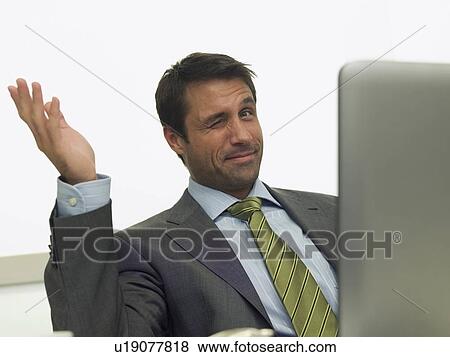 Stock Photo - Business man gestures. Fotosearch