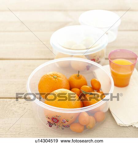 Stock Photo - Citrus fruit in air tight container. Fotosearch