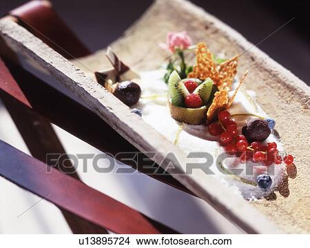 Picture - Dessert with fresh fruits. Fotosearch