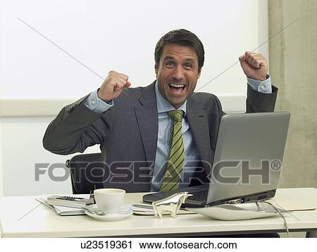 Jubilating business man View Large Photo Image Stock Image - Jubilating business man. Fotosearch
