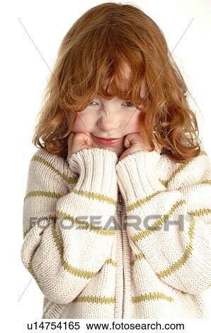 Little girl looking shy View Large Photo Image Stock Photography - Little girl looking shy. Fotosearch