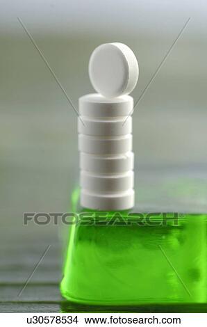 Picture - Medicine pills piled up. Fotosearch