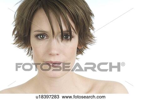 Stock Image - Portrait of a young woman. Fotosearch
