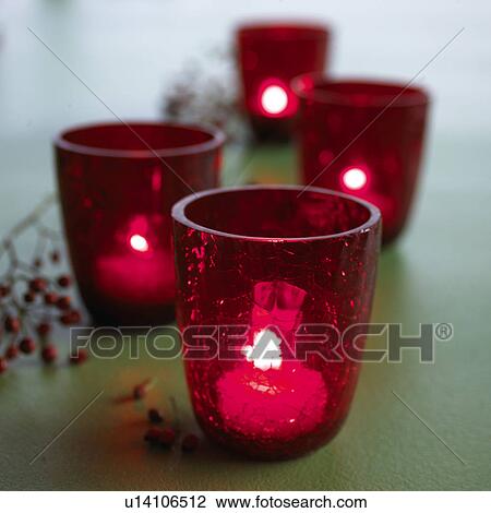 Stock Image - Red Table Lanterns. Fotosearch