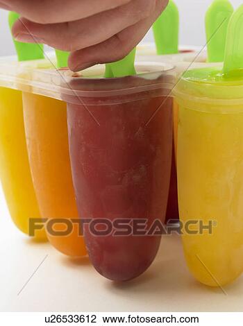Stock Image - Self made ice lollies. Fotosearch