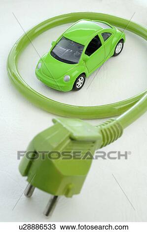 Stock Image - Symbol image for electric vehicles. Fotosearch