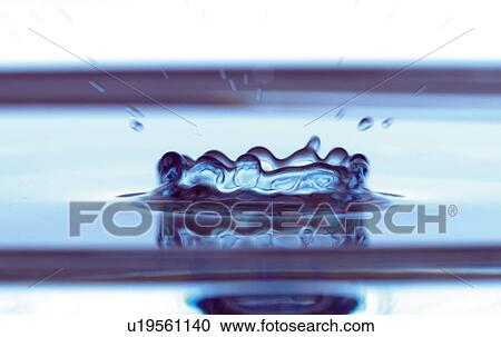 Stock Image - Water drops into water. Fotosearch