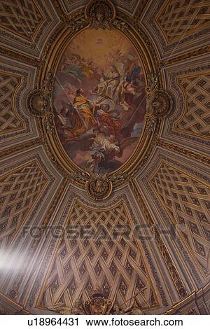 Church of SS. Trinita, detail fresoed ceiling, Rome View Large Photo Image Stock Image - Church of SS. Trinita, detail fresoed ceiling, Rome. Fotosearch