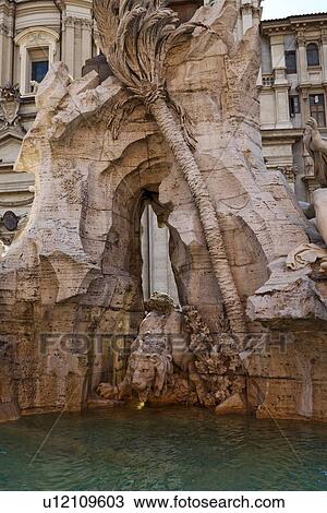 Detail of Fontana dei Fiumi (Fountain of Rivers), Piazza Navona View Large Photo Image Stock Image - Detail of Fontana dei Fiumi (Fountain of Rivers), Piazza Navona. Fotosearch