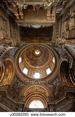 Detail of frescoed cupola interior of church, Sant'Agnese in Agone, Piazza Navona View Large Photo Image Stock Image - Detail of frescoed cupola interior of church, Sant'Agnese in Agone, Piazza Navona. Fotosearch