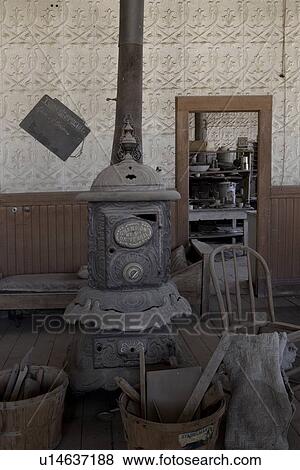 Drinking Saloon As Seen From Inside Of Hotel Wood Stove Adn