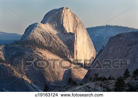 Half Dome seen from Olmsted Point in late afternoon summer light sheen on rockface, Yosemite View Large Photo Image Picture - Half Dome seen from Olmsted Point in late afternoon summer light sheen on rockface, Yosemite. Fotosearch