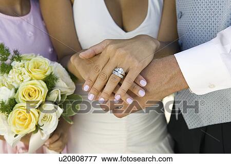 Brides hands and wedding ring, (close-up) View Large Photo Image Stock Photo - Brides hands and wedding ring, (close-up). Fotosearch