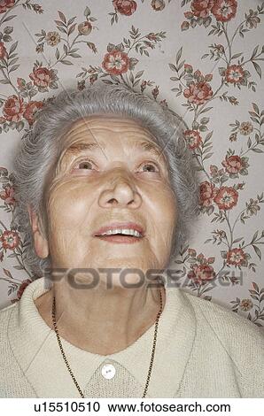 Stock Image - Elderly woman, portrait. Fotosearch