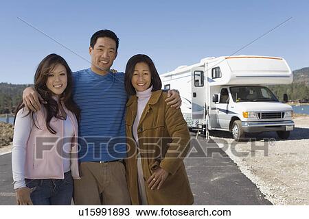 Family with teenage daughter outside of RV View Large Photo Image Stock Image - Family with teenage daughter outside of RV. Fotosearch