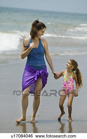 Mother and Daughter at the Beach View Large Photo Image Stock Photograph - Mother and Daughter at the Beach. Fotosearch