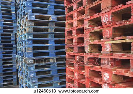 Stock Image - Stacks of Pallets. Fotosearch