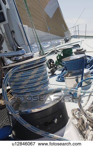 Winch on Yacht View Large Photo Image Stock Photo - Winch on Yacht. Fotosearch