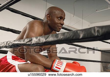 Stock Photo - Boxer in Ring. Fotosearch