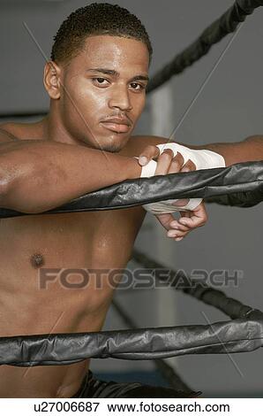 Stock Photo - Boxer with Taped Hands. Fotosearch