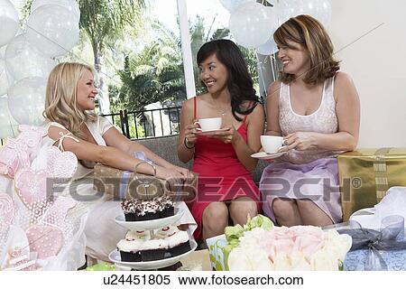 Bride talking to Friends, Giving Gifts at Bridal Shower View Large Photo Image Stock Photography - Bride talking to Friends, Giving Gifts at Bridal Shower. Fotosearch