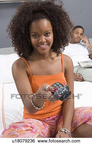 Stock Photograph - Couple Together in Bed. Fotosearch