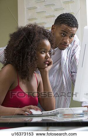 Couple Using Computer View Large Photo Image Stock Image - Couple Using Computer. Fotosearch