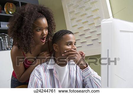 Couple Using Computer View Large Photo Image Stock Image - Couple Using Computer. Fotosearch