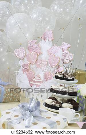 Decoration and presents at bridal shower View Large Photo Image Stock Image - Decoration and presents at bridal shower. Fotosearch