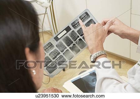 Dentist and patient examining X-ray, (close-up) View Large Photo Image Stock Image - Dentist and patient examining X-ray, (close-up). Fotosearch