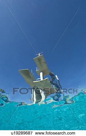 Stock Photo - Diving board, underwater view. Fotosearch