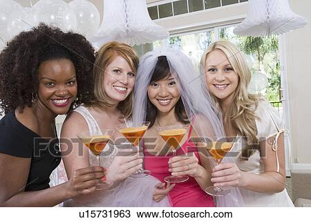 Friends Drinking Cocktails at Bridal Shower View Large Photo Image Stock Image - Friends Drinking Cocktails at Bridal Shower. Fotosearch