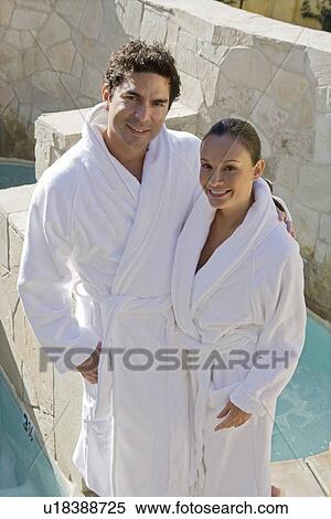 Portrait of couple by swimming pool View Large Photo Image Stock Photography - Portrait of couple by swimming pool. Fotosearch