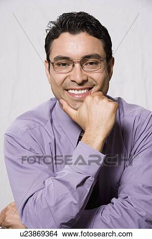 Picture - Portrait of man wearing eyeglasses. Fotosearch