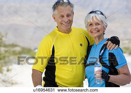 Portrait of Senior couple in sportswear View Large Photo Image Stock Image - Portrait of Senior couple in sportswear. Fotosearch