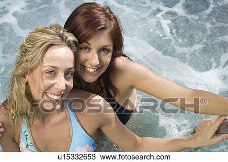 Portrait of Two Young Women in Hot Tub View Large Photo Image Stock Image - Portrait of Two Young Women in Hot Tub. Fotosearch